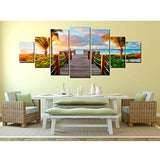 Startonight Huge Canvas Wall Art Summer Bridge Beach I - Large Framed Set of 7 40" x 95"