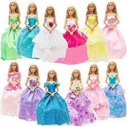 SOTOGO 12 Pieces Doll Clothes for 11.5 Inch Girl Doll Fashion Handmade Doll Dresses Wedding Dresses Evening Dresses Party Gowns Outfit