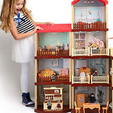 PUCKWAY Loving Happy Family Dolls Set - Dollhouse Dolls Wooden Figures People for Kids Girls Children Pretend Gift