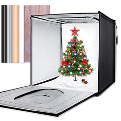 Light Box, UBeesize Photo Studio Lightbox, Portable 20” × 20” × 20” Photo Box with LED Lights and 5 Colored Backdrops for Food/Jewelry/Product Photography
