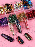Gold Nail Foil Flakes for Acrylic Nails EBANKU 36 Grids Nail Art Foil Glitter Sequins Candy Colors Flakes Paillette Chip for Nails Crafts Resin Decoration