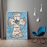 HaiMay 2 Pack DIY 5D Diamond Painting Kits Full Drill Rhinestone Painting Cross Diamond Pictures for Wall Decoration,Butterfly and Bird Style (Canvas 12×16 Inch)