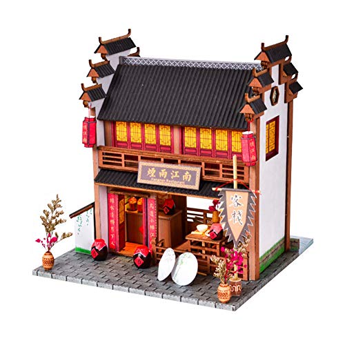 WYD ChineseJiangNanShuiXiang Villa Model, DIY Ancient Style Scene Building, Adult Children's Assembled Toys, Wooden Miniature Doll House Kit (Yanyu Jiangnan)