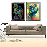 Eiflow 2 Pack Diamond Painting Kits for Adults Full Drill Embroidery Art Kits DIY Embroidery Round Drill Mosaic Painting for Home Wall Decor - Cool Dragons(30x40cm/11.8x15.7in)