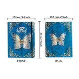 Ruled Journal Notebook, B5 3D Butterfly Embossed Hardcover Writing Journal with Elastic Closure Band, 192 Pages Lined Paper for School, Office, Home, 9" X 6.9" (Sky Blue)