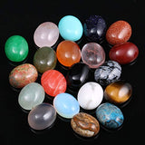 20 Pieces CAB Cabochon Beads Natural Stones Cabochons for Jewelry Making Natural Stone Oval Random Color Beads Crystal Quartz Stone for Jewelry DIY Size 8x10 mm