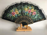 Tomixxx (1 Dozen 12 Pieces Spanish Floral Folding Hand Fans Gift Size 9" Wholesale