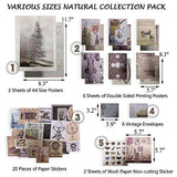 Stosts Vintage Scrapbooking DIY Stickers Pack, Decorative Antique Retro Collection, Diary Journal Embellishment Supplies, Washi Paper Sticker for Art Craft Notebook Album Invitations Gift Packing