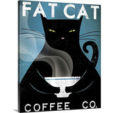 Cat Coffee no City Canvas Wall Art Print, 16"x20"x1.25"