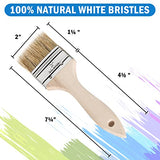 ETERNA 36Pack Chip Paint Brush 2inch Natural Bristles Wooden Handle Flat Brushes Set for Painting, Glue, Oil, Acrylic, Stain