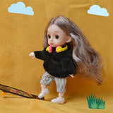 6 Inch Doll 13 Movable Joints Doll Kawaii Cute Dolls with Casual Set Clothes Dress Up Toys Best Gift for Girls Kid Dolls