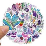 50 Pcs Crystal Stickers Pack, Aesthetic Vinyl Waterproof Stickers for Water Bottle, Laptop, MacBook, Phone, Hydro Flask