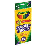 Crayola 684012 Long Barrel Colored Woodcase Pencils, 3.3 mm, 12 Assorted Colors/Set