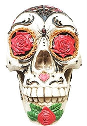 Ky & Co YesKela DAY OF THE DEAD TATTOO SUGAR SKULL FIGURINE SKELETON DIA DE LOS MUERTOS 5" LONG