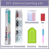 Flower Diamond Painting Kits, 5D Diamond Art Kits Full Drill Diamond Painting Kits for Adults, Painting with Diamonds Arts and Crafts for Adults Flower Excitation Language Home Wall Decor 12X 16 inch