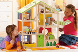 All Seasons Kids Wooden Dollhouse by Hape | Award Winning 3 Story Dolls House Toy with Furniture, Accessories, Movable Stairs and Reversible Season Theme