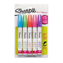 Sharpie Oil-Based Paint Markers, Medium Point, Bright Colors, 5 Count - Great for Rock Painting