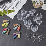 OLYCRAFT 192pcs Mini Cups Keychain Kit Epoxy Resin Casting Kit Dollhouse Miniature Pendant Charms with Keychain Rings Tassels Screw Eye Pins for Key Chian DIY and Earring Making