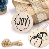 Aytai 50pcs Round Wood Slices with Twines, DIY Crafts Unfinished Wooden Christmas Ornaments,