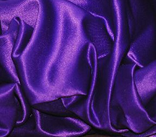 Satin L'amour Solid Fabric 60" Wide Sold By The Yard (PURPLE)