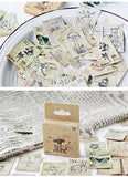 Animal Stamps Vintage Stickers Pack, Vintage Stamps in Postage Stamps Style, DIY Decoration for Laptops, Phone, Scrapbooking supplies, Planners, Diary and Junk Journaling Supplies (92 PCs Cute Stamps)