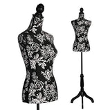 Female Dress Form Mannequin Torso Adjustable Height Mannequin Body with Tripod Stand for Clothing Dress Jewelry Display, White Flower