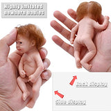 Reborn Baby Doll 6 Inch Mini Reborn Silicone Boy Doll Baby Realistic Full Silicon Body Stress Relief for Adults Rooted Hair(1 Doll+2 Sets Clothes)