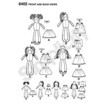 Simplicity Stuffed Doll with Clothes Art and Craft Sewing Template, One Size Only