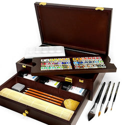 Royal Talens - Rembrandt Water Colour Box - 'Master' Edition in Wooden Chest - With Paints,