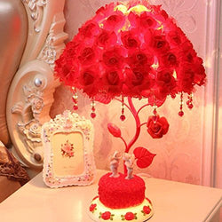 RUIDA Table Lamp, Rose Shade Lamp Desk Lamp, Rose Flower Tree Light for Living Room Bedroom