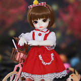 10 Inch 1/6 BJD SD Girl Doll Children's Creative Toys 19-Jointed Body Cosplay Fashion Dolls with All Clothes Outfit Shoes Wig Hair Makeup, Best Gift for Girls
