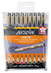 Sakura Pigma Brush Pens - Set Of 9 Colours
