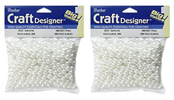 Darice 360-Piece Round Pearl Beads, 8mm, White (2 Pack)