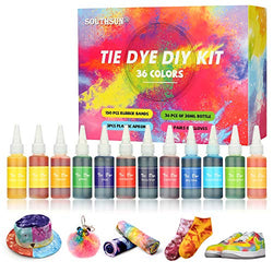 Southsun 36 Colors Tie Dye Kit, All in One Creative Fabric Tie-Dye Set Perfect for Family and Groups, DIY Tie Dye Kits for Craft Arts Fabric Textile Party Handmade Project