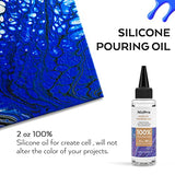Nicpro 8 Colors 8.45oz Metallic Acrylic Pour Paint Supplies Kit, Large Volume Premixed High Flow Acrylic Pouring Paint Set Including Silicone Pouring Oil, Gloves for Beginner DIY on Canvas, Rocks Wood