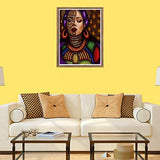 Bimkole 5D Diamond Painting Kits African American Women, Full Drill Exotic Beauty Paint with Diamonds Art DIY Rhinestone Embroidery by Number Kits Cross Stitch Home Wall Craft Decoration(12x16inch）