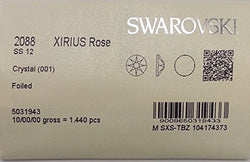 12ss Crystal CLEAR 1440 SWAROVSKI #2088 XIRIUS Rose Flatback Rhinestones Wholesale FULL Pack