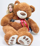 5 Foot Very Big Smiling Teddy Bear Five Feet Tall Cookie Dough Brown Color with Bigfoot Paws Giant Stuffed Animal Bear