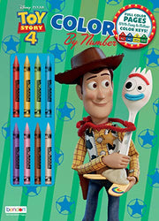 Toy Story Disney 4 32-Page Color by Number Activity Book with 8 Crayons 45662 Bendon