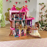 KidKraft Storybook Mansion Three-Story Wooden Dollhouse for 12" Dolls with 14Piece Accessories, Multi,,48 x 19.25 x 52.88 (65878)