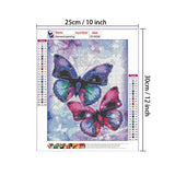 HaiMay 3 Pack DIY 5D Diamond Painting Kits Full Drill Painting Butterfly Diamond Pictures Arts Craft for Wall Decoration, Butterfly Diamond Painting Style (Canvas 10×12 inches)