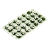 28 Pcs White Flower Cluster Flower Vegetation Groups Grass Tufts Static Scenery Model DIY Miniature for Train Landscape Railroad Scenery Sand Military Layout Model War Gaming Terrain