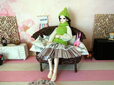 18“ doll sofa for Smart doll, American Girl. Bespoke wicker miniature couch model kits with legs.