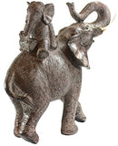Seraphic Mother Elephant Carrying Baby Statue