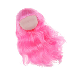 1/6 BJD Head Sculpt with Pink Wig Doll Replacement Body Part Accessory