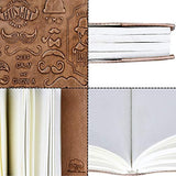Leather Journal for Men - Grow Your Mustache Notebook Diary - Five Minute Journal for Travelers, Music Lovers & Professional