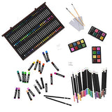 143 Piece Deluxe Art Set, Art Supplies in Portable Wooden Case-Painting & Drawing Kit with Crayons, Oil Pastels, Colored Pencils, Watercolor Cakes, Sharpener, Sandpaper- Deluxe Art Set (143 Piece)