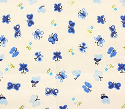 Cotton Flannel Fabric BUTTERFLY BLUE/45 Wide/Sold by the Yard