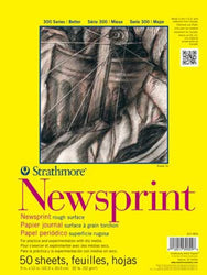 Strathmore STR-307-812 50 Sheet Rough Newsprint Pad, 12 by 18"