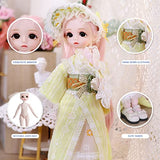 Yunle BJD Dolls 1/6, 12 Inch Little Angel Series Doll, 28 Ball Jointed Doll DIY Toys with Full Set Clothes Shoes Wig Makeup, Gift for Girls Birthday Gift (Daisy)